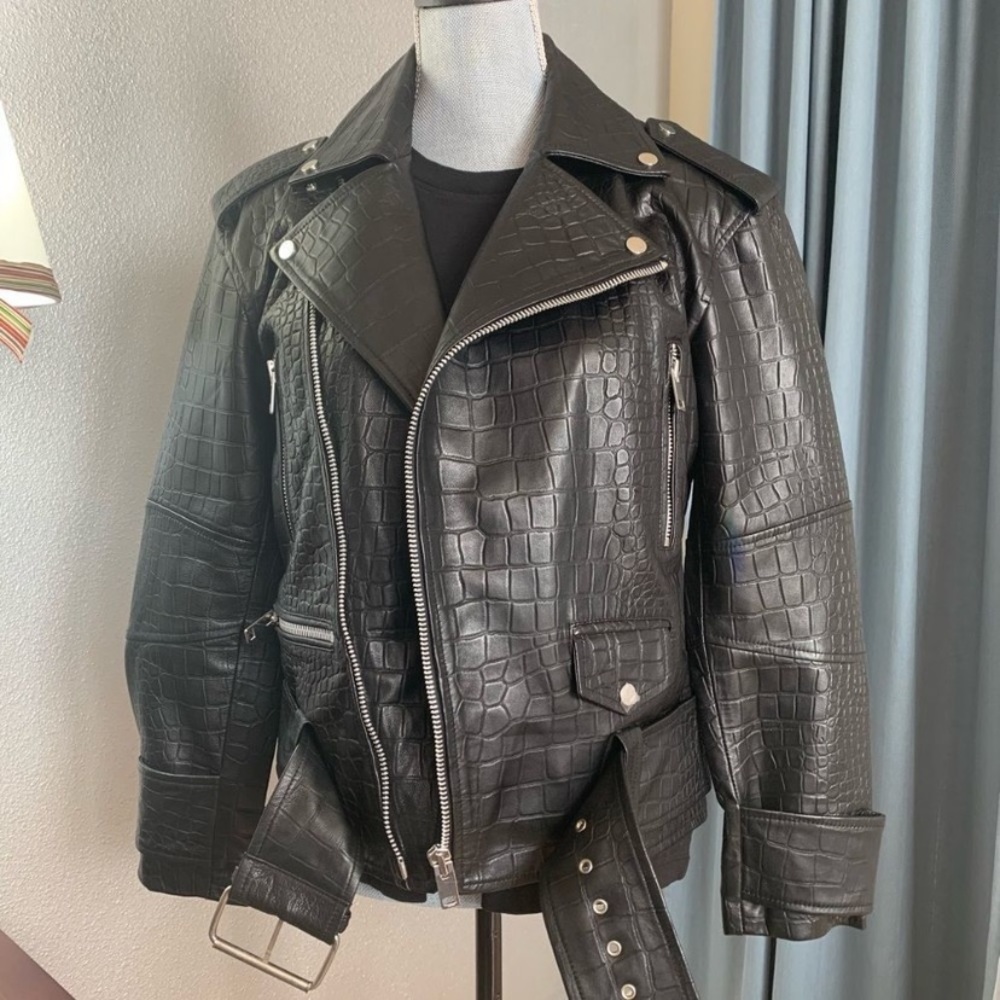 Walter Baker Stevie Black Lamb Skin Leather Moto Jacket